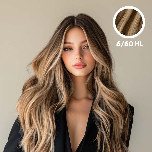 6-60 HL - Natural Medium Brown to Platinum